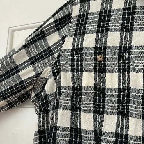 Duluth Trading Company Buffalo Check Black White Plaid Flannel Button Size XXL
