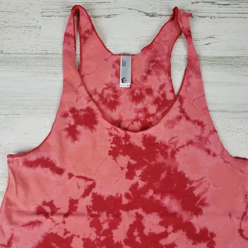 American Apparel NWOT  50/50 Custom Red Bleach Tie Dye Crinkle Tank Top Medium