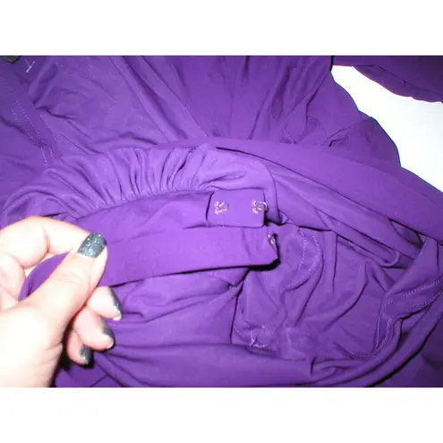 Donna Karan NWT New Womens Collection Dark Purple Blouse Matte Jersey Top XS P