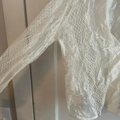 Maje Lace Overlay Blouse Medium Cream Ecru