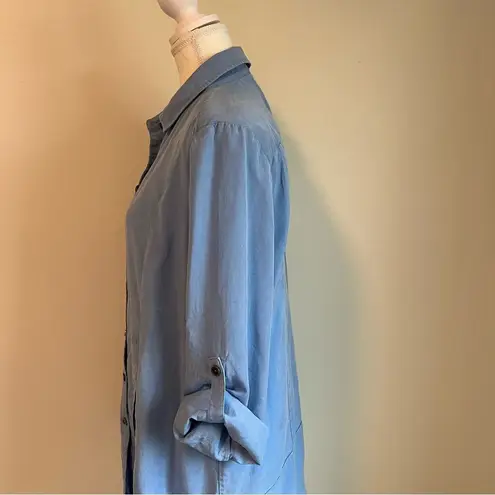 Soft Surroundings Tencel Island Breeze Button Down Shirt Tunic Size Large