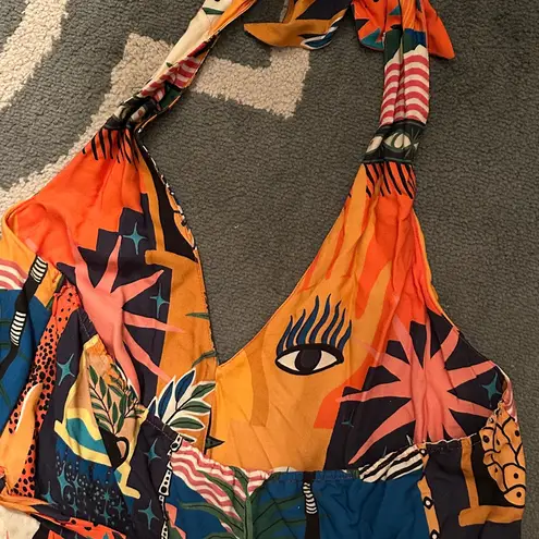 Farm Rio x Anthropologie Halter Jumpsuit, Size Large