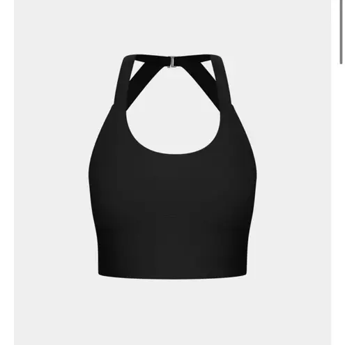 Halara SoftlyZero™ Plush Cut Out Cropped Yoga Tank Top Black Size XS EUC