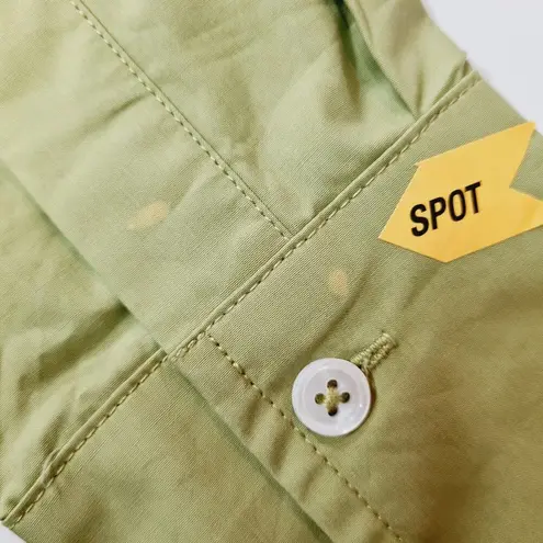 L'Academie Tereza Poplin Crop Top in Moss Green Small