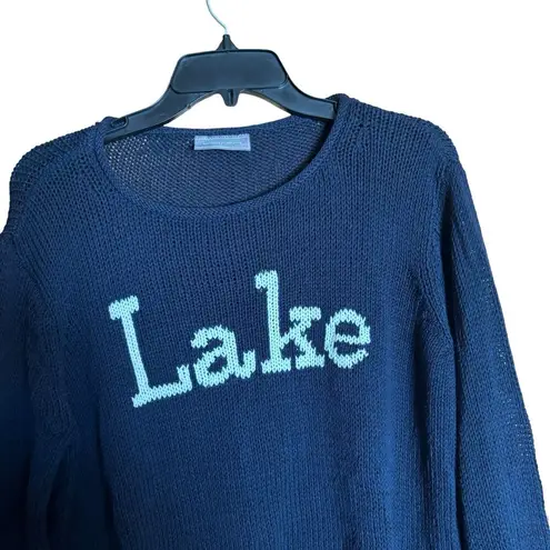 Wooden Ships  Sweater Womens Extra Large XL Lake Graphic Pullover Chunky Knit