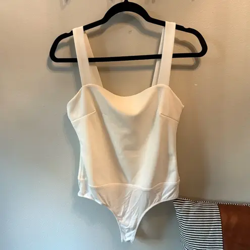 Lulu’s Symbolize White Sleeveless Bodysuit Size Medium NWOT
