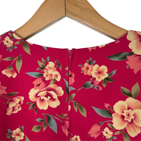 Sag Harbor Vintage Women’s Size 18 Red Floral Print Dress Spring Summer Vacation