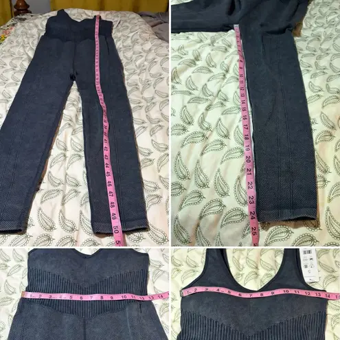 HARMONY AND BALANCE Active Seamless Sculpted Ribbed Knit Bodysuit Jumpsuit S NWT Black Size undefined