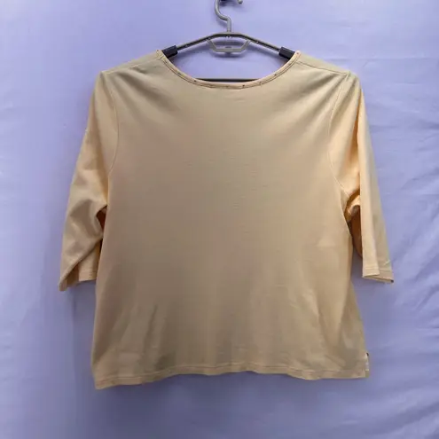 The Quacker Factory Womens Top Size 2X Whimsy Artwork Floral Mandala Rhinestones Yellow