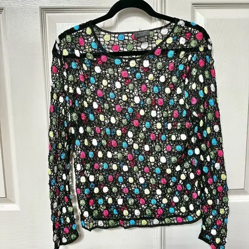 Classiques Entier black floral embroidered top