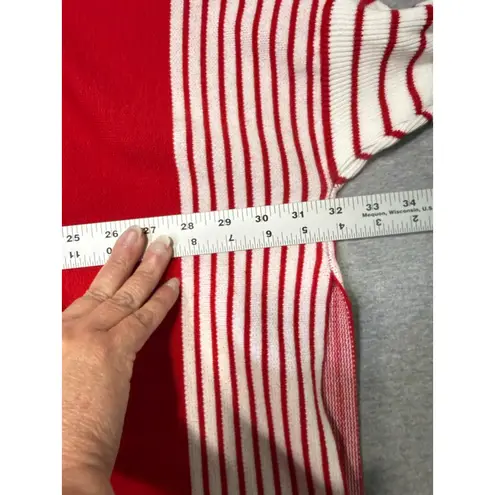 Women's Unbranded Red White Striped Knit Poncho Shrug One size fits most