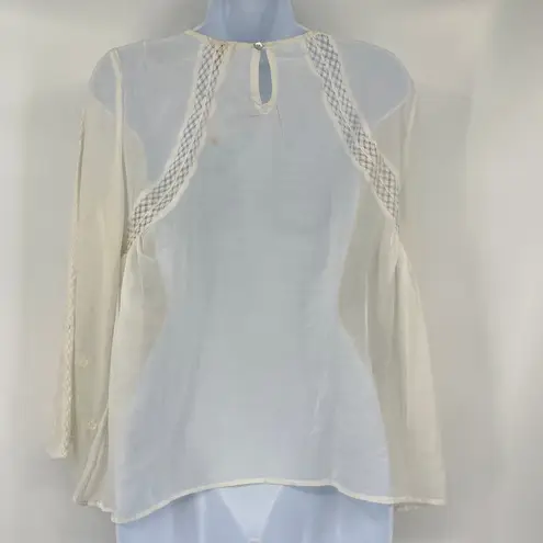 Versona Boho Top Sz Large Embroidered Festival Sheer Lace Cottage Hippie Lace