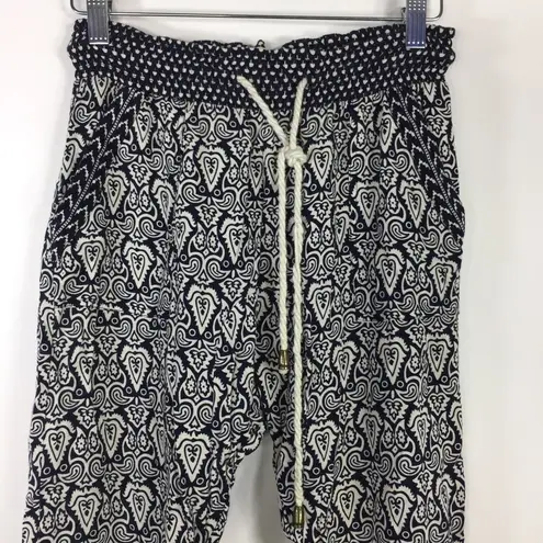 Forever 21  Tapered Pull On Pant Printed Drawstring Elastic Waist Tapered pants