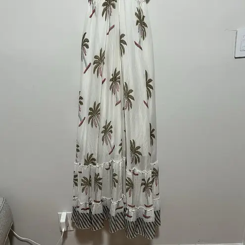 Roller Rabbit Morjim Palm Venezia Maxi Tassel Cream Dress Size Medium