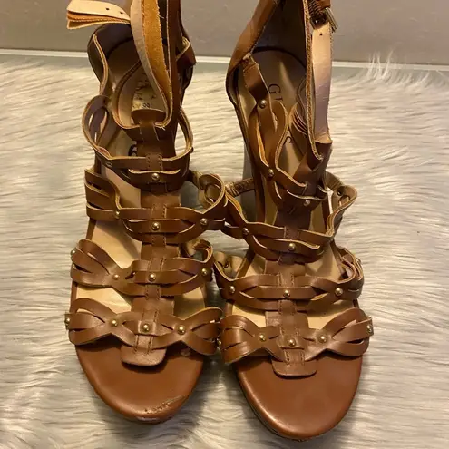 Guess  Brown Gladiator Style Wedges