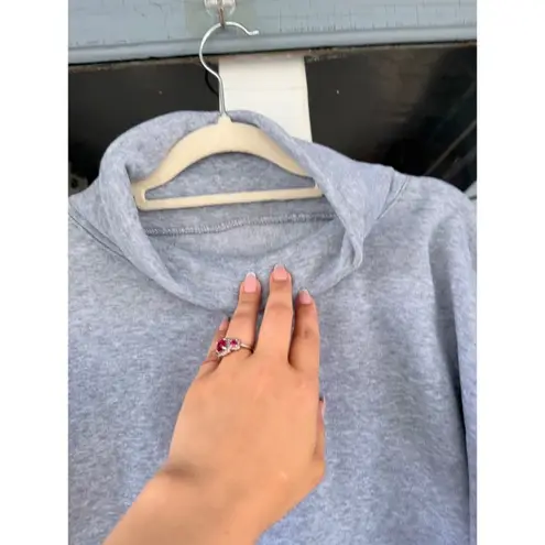 T11 Tunic Top Oversized Funnel Neck Long Sleeve Pullover Sweatshirt XL Gray