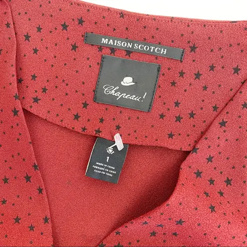 Scotch & Soda Maison Scotch Chapeau Star Print Mini Dress: Red