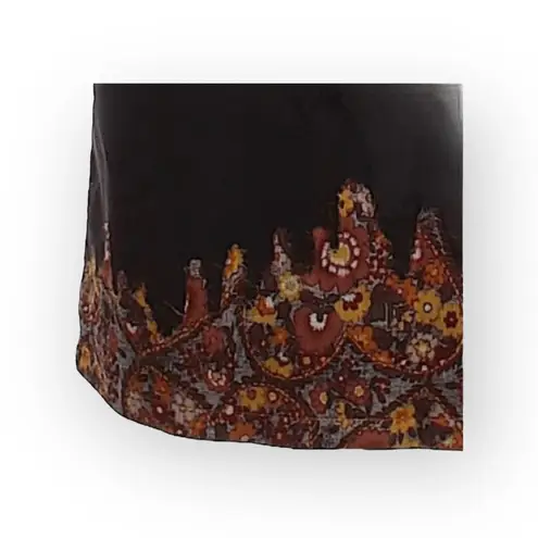 Moschino new Jeans ā Chic Floral Silk Detail Stretch Skirt ā Gunmetal Black ā 8