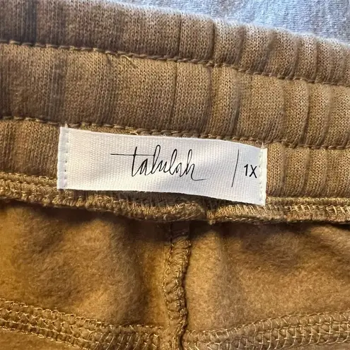 TALULAH Women's 1X Brown Jogger Pants Elastic Waist Side Pockets