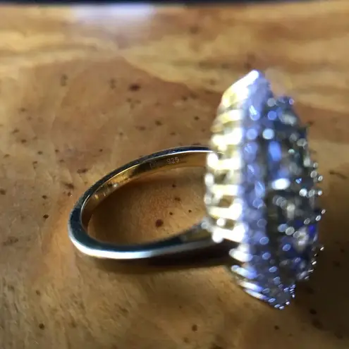 Natural Tanzanite Rare Green Tanzanite Sterling Silver Cocktail Ring Size 5 Gold