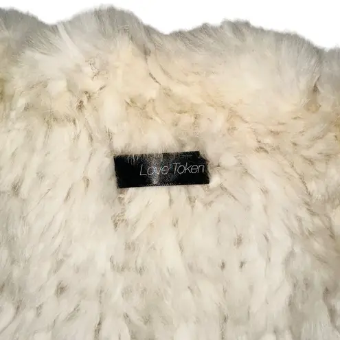 Love Token Rabbit Fur Cream Vest