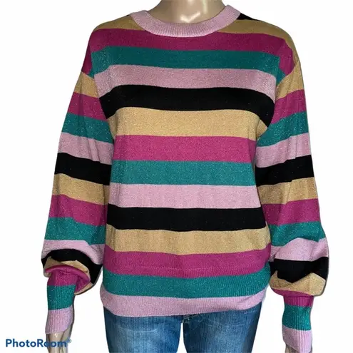 Nine West  metallic striped sweater