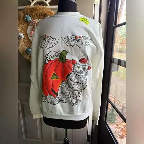 Vintage 90s NOS Halloween pumpkin cats glow