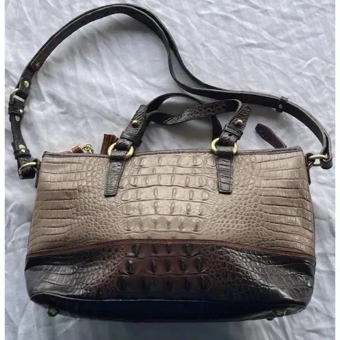 Brahmin Mercury Crescent Textured Leather Medium Asher Satchel Bag Purse