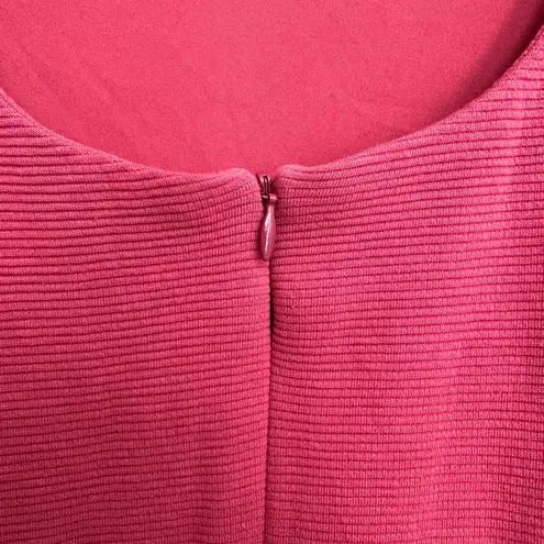Boden Dark Dusty Rose Ribbed Midi Dress Short Sleeve Scoop Neck Size 14 R US Pink