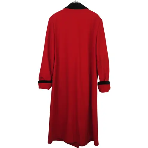 1990s Leslie Fay Vintage Peacoat Long Red Wool Double