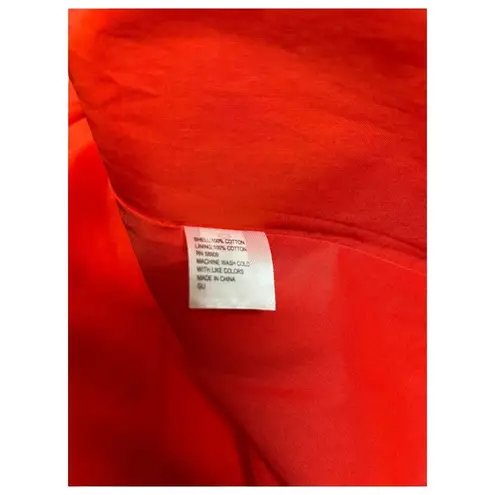 New Cremieux Dress Womens 4 Midi Smocked Back Ruffle Shoulder Summer Red Coastal