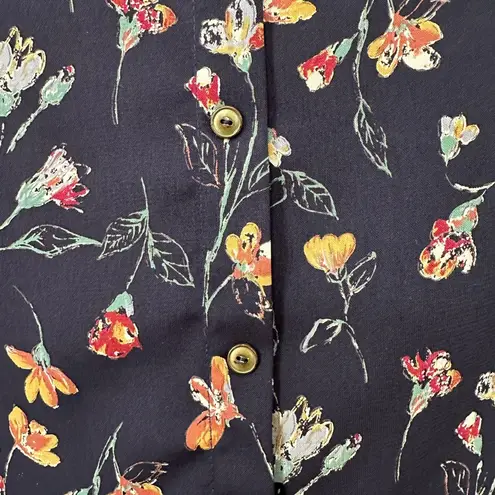 PaperMoon Stitch Fix Womens Blouse Navy
Floral LS Silky Cottage Romantic Sz L?