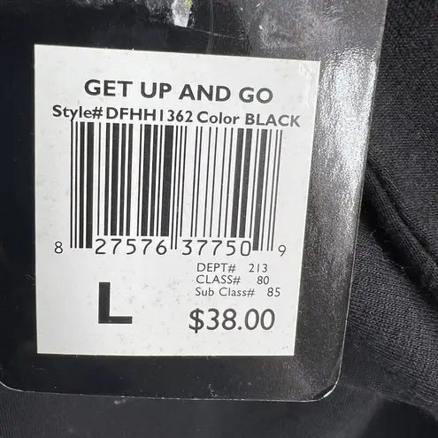 Daisy Fuentes Black Long Sleeve Top Bow Detail Size Large New