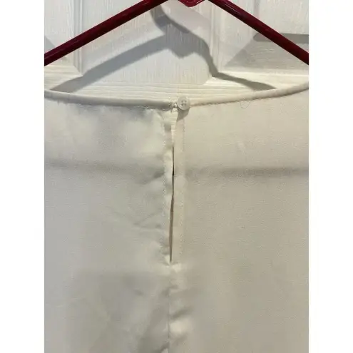 Forever 21 Contemporary Women’s XL Cream Blouse Faux Wrap Holiday‎ Winter White