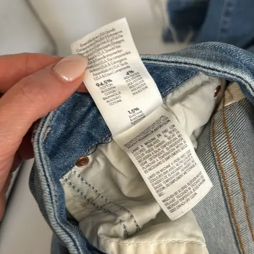 Mother Looker Ripped High Waist Fray Ankle Skinny Jeans Thrilling Shots Size 29 Blue