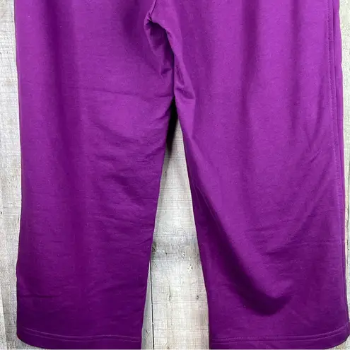 Hanes  Size Medium (8-10) Lightweight Purple Cropped Capri Joggers Stretc…