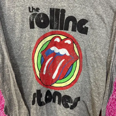 The Rolling Stones Hot Lips Rock Long Sleeve Scoopneck Top M