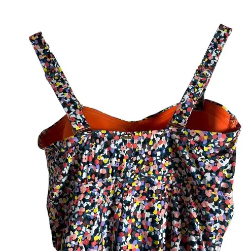 Anne cole Twist Front Shirred Confetti Multicolor One Piece Swimsuit Plus 22W