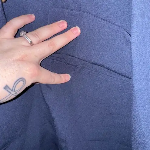 Eloquii Women's Plus Size 28 Faux Double Breasted Blazer Navy Blue