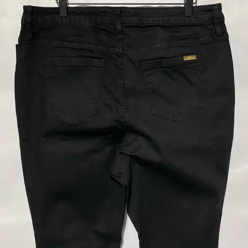 New IMAN Stretch Denim High Rise Full Length Bootcut Jeans Black Size 18W