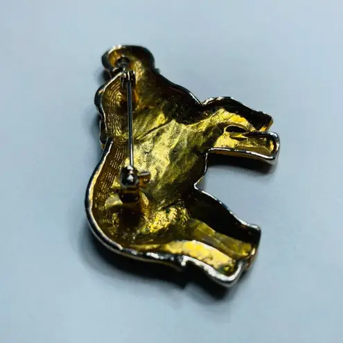 Elephant Jewelry Pin Brooch Textured Multiple Pattern Gold Silver Color Metal
