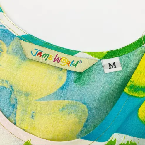 Jams World Vintage Hattie Drop Waist Ruffle Hawaiian Aloha Dress Floral Icon