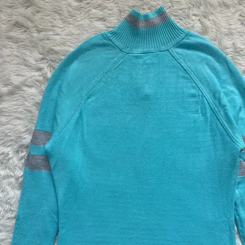 Nils Women's Big Sky Sweater 1/4 Zip Pullover Long Sleeve Blue Silver M Size M