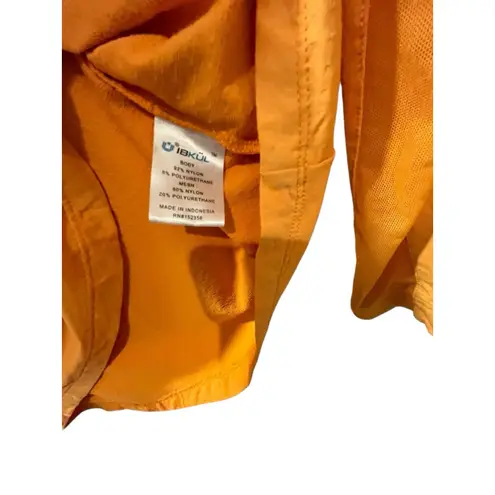 IBKUL Size Small Sun Protection Mock Neck Golf Shirt Long Sleeve Outdoor Orange