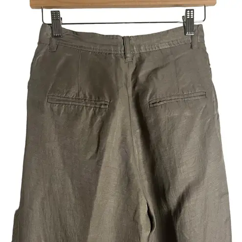 ANINE BING Carrie Pleated Wide Leg Linen High Waist Trouser Pants Size XS