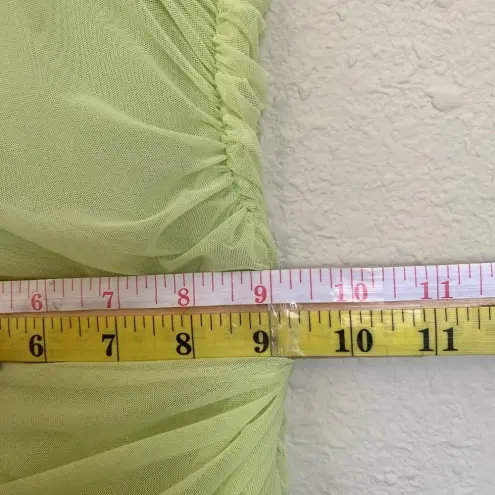 House Of CB  'Fornarina' Lime Organza Mesh Maxi Dress neon‎ bright size XS NWOT