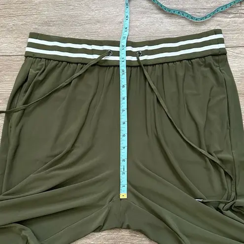 MADELEINE Olive Ankle Length Jogging Style Trousers Size XL Green