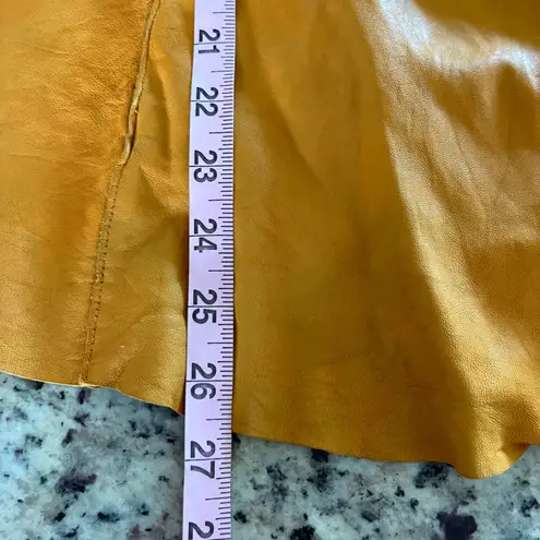 Transit Par Such Leather Jacket for Women Mustard Yellow Unlined Snap Tie Size 4