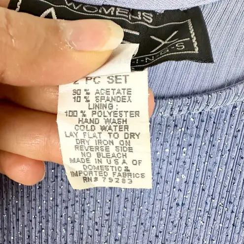 Alex Evenings Sparkly Evening Gown Size 14W Periwinkle Stretch Formal