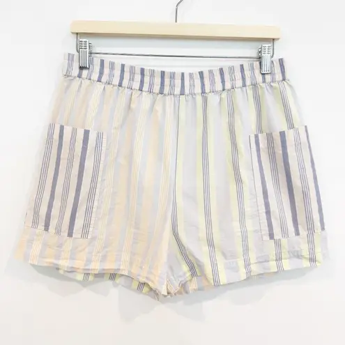 Rails Striped Poplin Multicolor Elastic Waist Boxer Shorts Pastel Size Large
